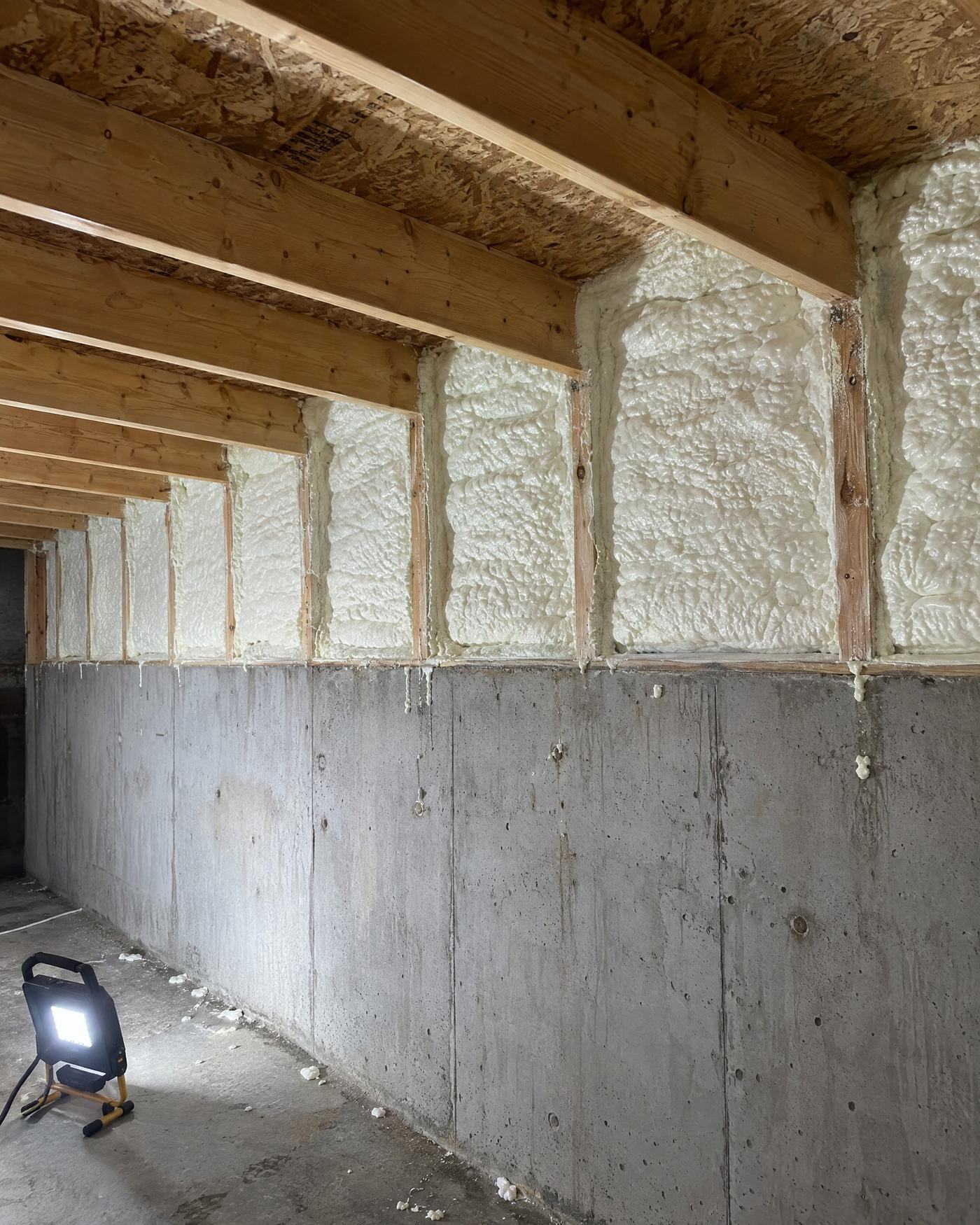 Basement Wall & Rim Joist Spray Foam in Central Maine